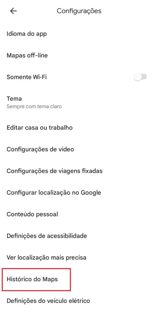 como remover todos os lugares do seu histórico passo 2