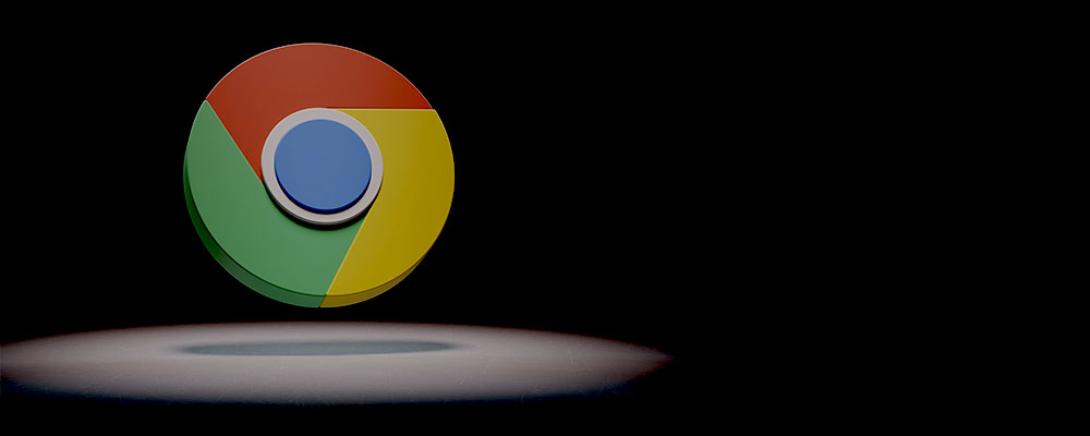 ícone do Google Chrome em um fundo preto