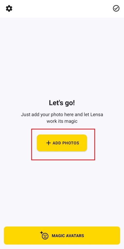 como usar o app Lensa passo 2