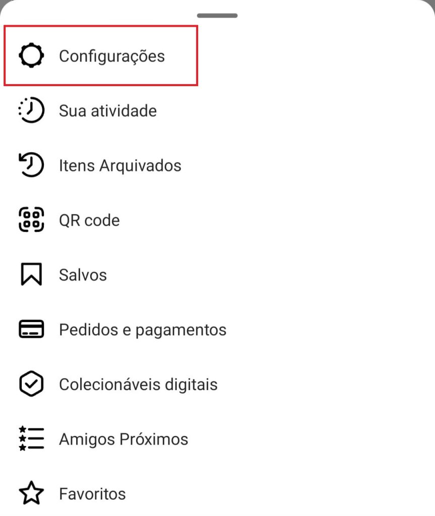 Como silenciar notificações do Instagram passo 1