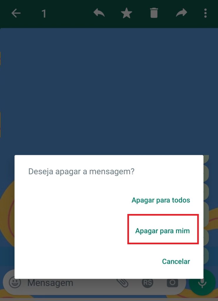 Como desfazer o "Apagar para mim" no WhatsApp passo 2.1