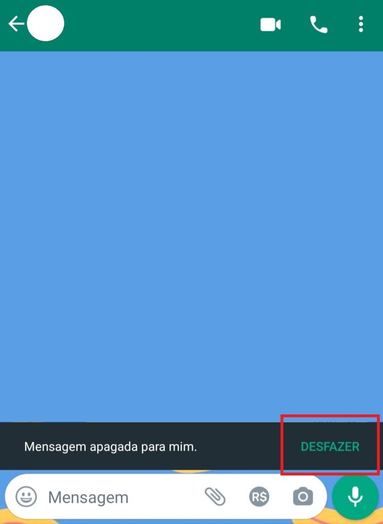 Como desfazer o "Apagar para mim" no WhatsApp passo 2.2