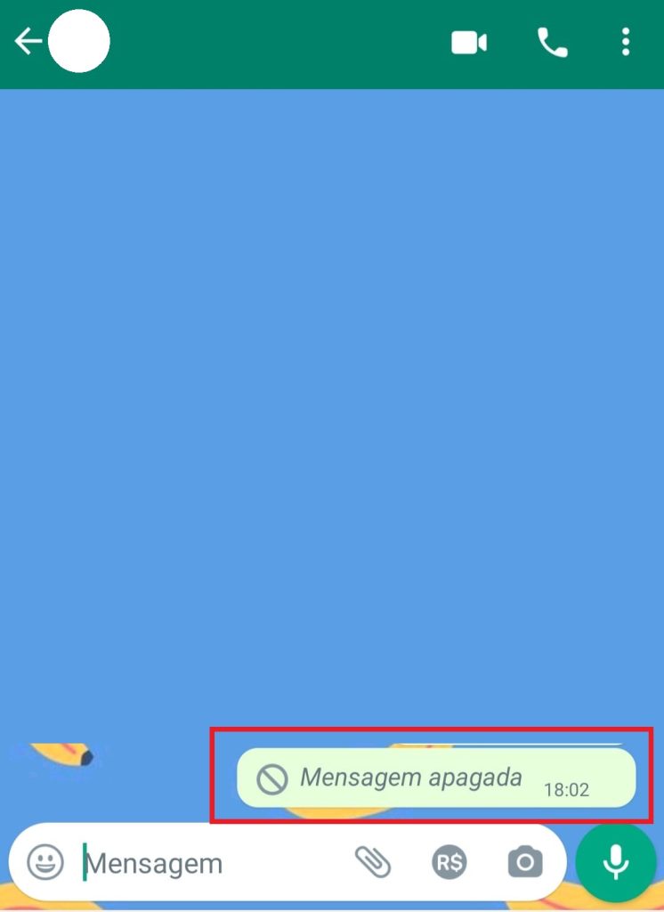 Como desfazer o "Apagar para mim" no WhatsApp passo 4