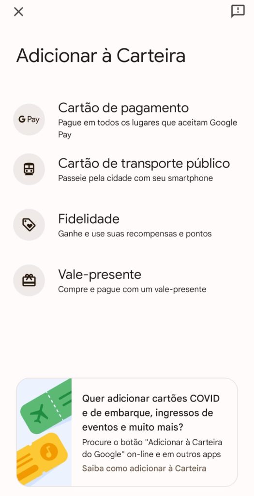 Como configurar o Google Pay passo 3