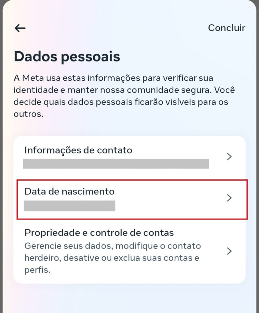 como fazer a verificação de idade no Instagram passo 3