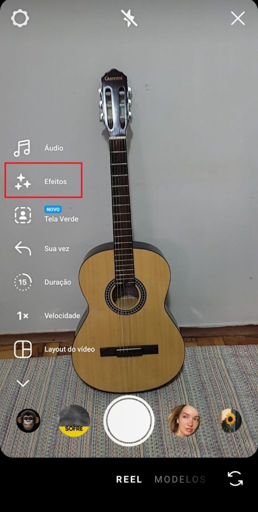 Como criar o efeito de explosão no Instagram passo 2.1