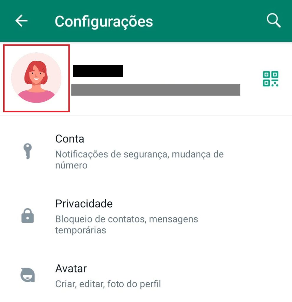 Como usar seu avatar na foto de perfil do WhatsApp passo 2