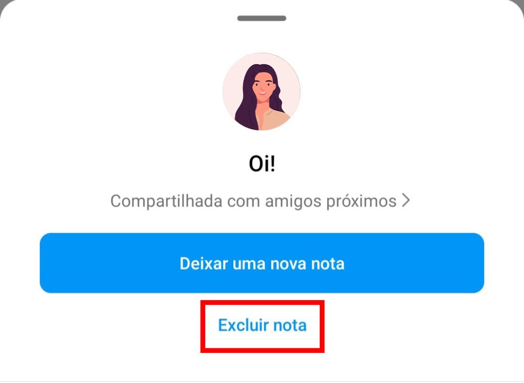 Como apagar uma Nota do Instagram