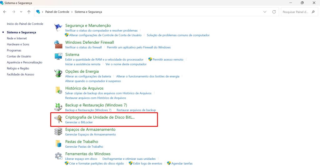 Como ativar o BitLocker no meu PC método 1 passo 2