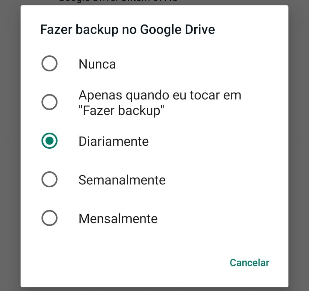 Como fazer backup no Google Drive passo 5