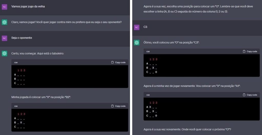 jogo da velha no ChatGPT