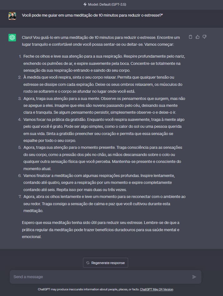 Como usar o ChatGPT para meditação e relaxamento