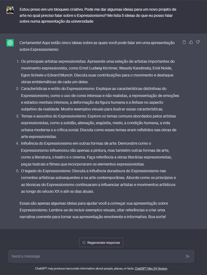 Como usar o ChatGPT para geração de ideias criativas