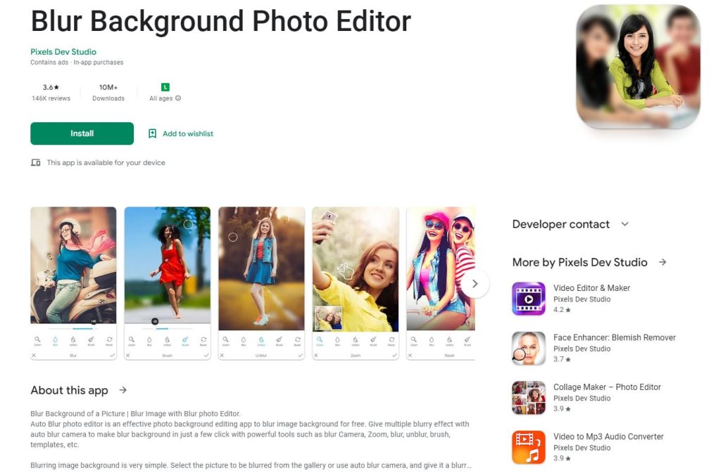 Blur Photo Effect Background, aplicativo para desfocar foto