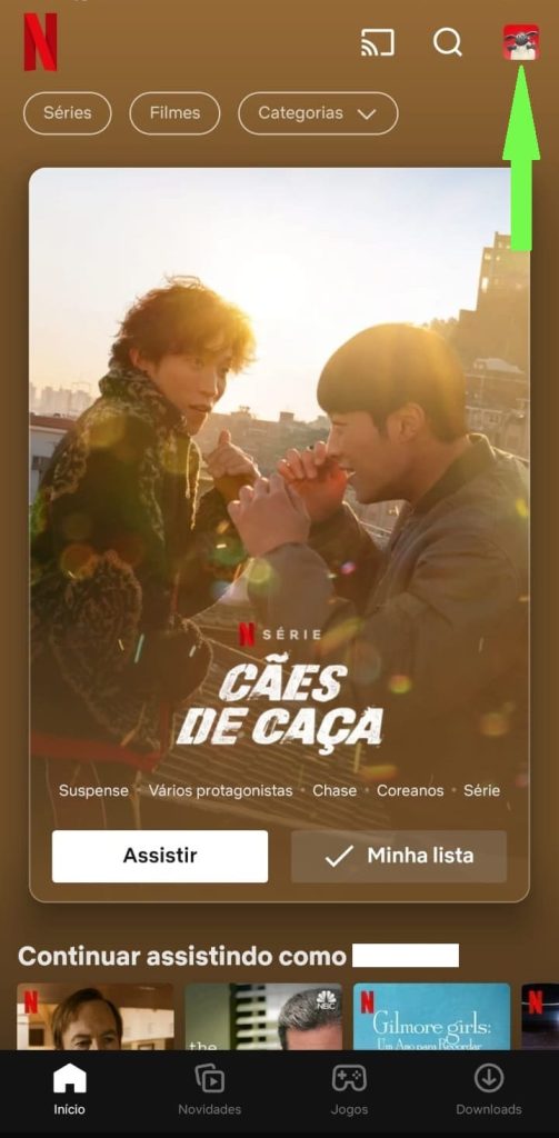 omo personalizar as legendas na Netflix pelo aplicativo passo 1