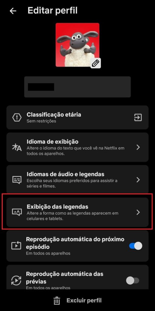 omo personalizar as legendas na Netflix pelo aplicativo passo 4