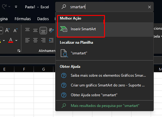 Como criar um organograma no Excel passo 1