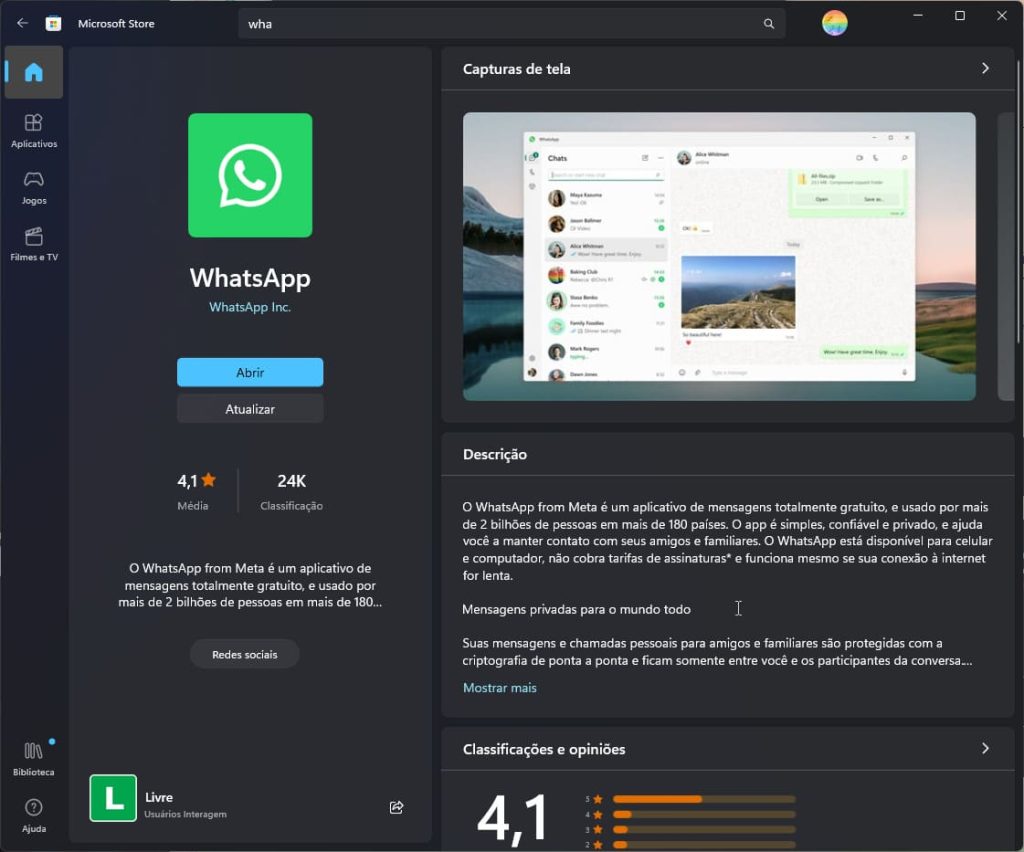 instalar o app do WhatsApp no computador passo 4