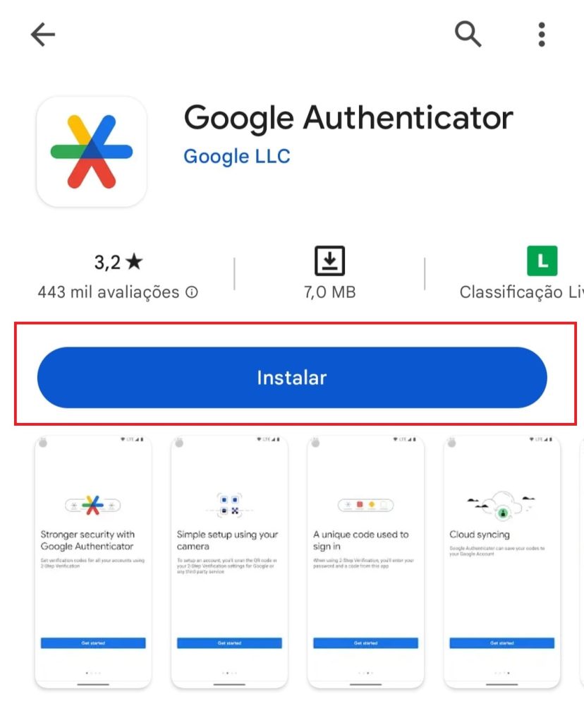 Como transferir Google Authenticator para outro celular passo 1