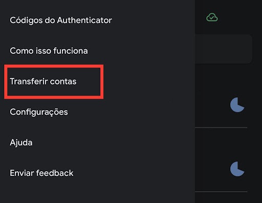 Como transferir Google Authenticator para outro celular passo 2