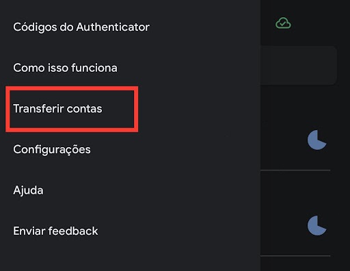 Como transferir Google Authenticator para outro celular passo 2