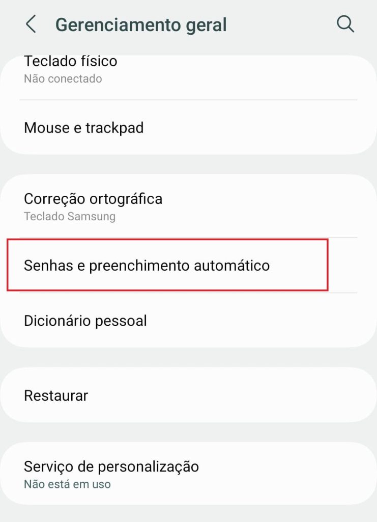 Como configurar o gerenciador de senhas passo 2