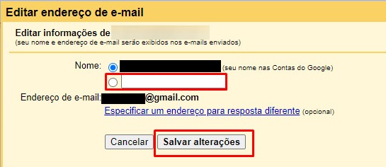 Como alterar o nome da conta no Gmail passo 6