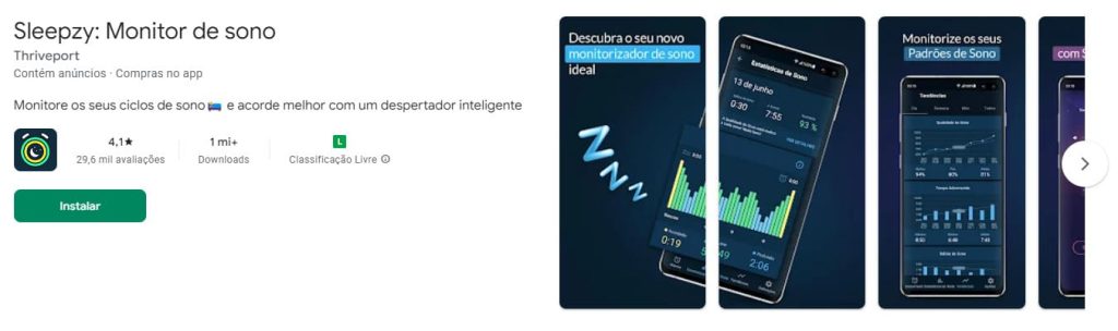 Sleepzy: Monitor de sono, aplicativo para monitorar a qualidade do sono