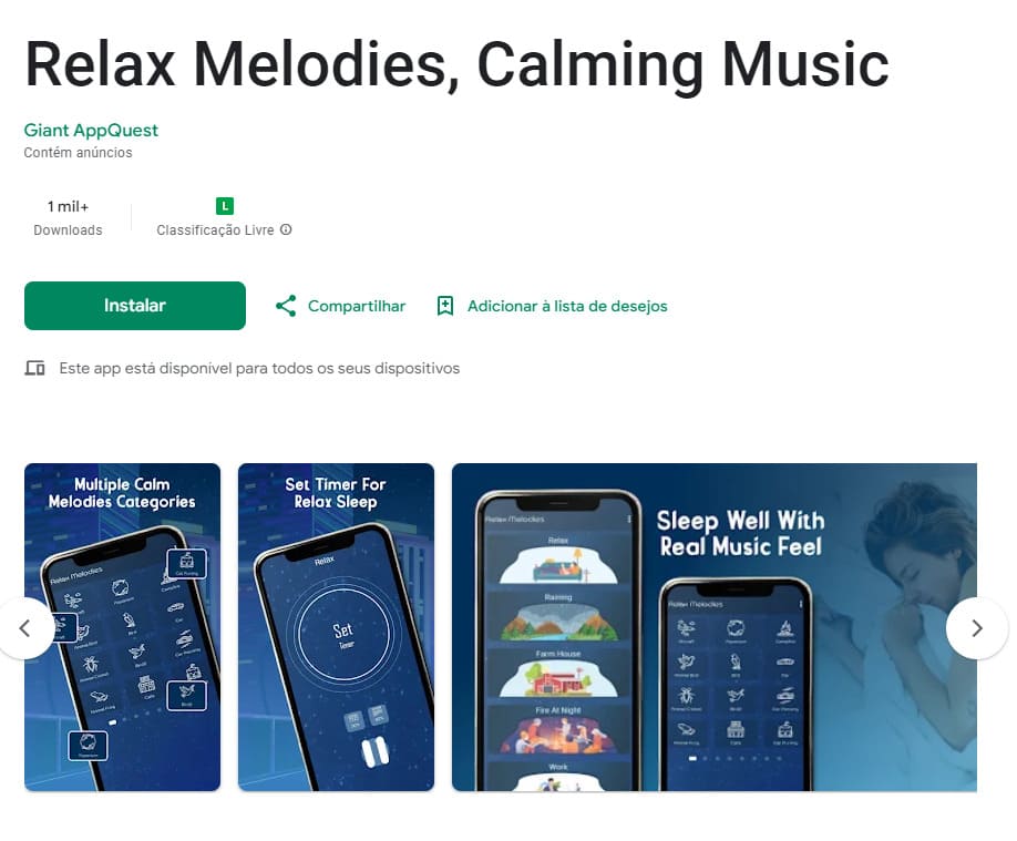 Relax Melodies, Calming Music, aplicativo para ajudar a dormir melhor