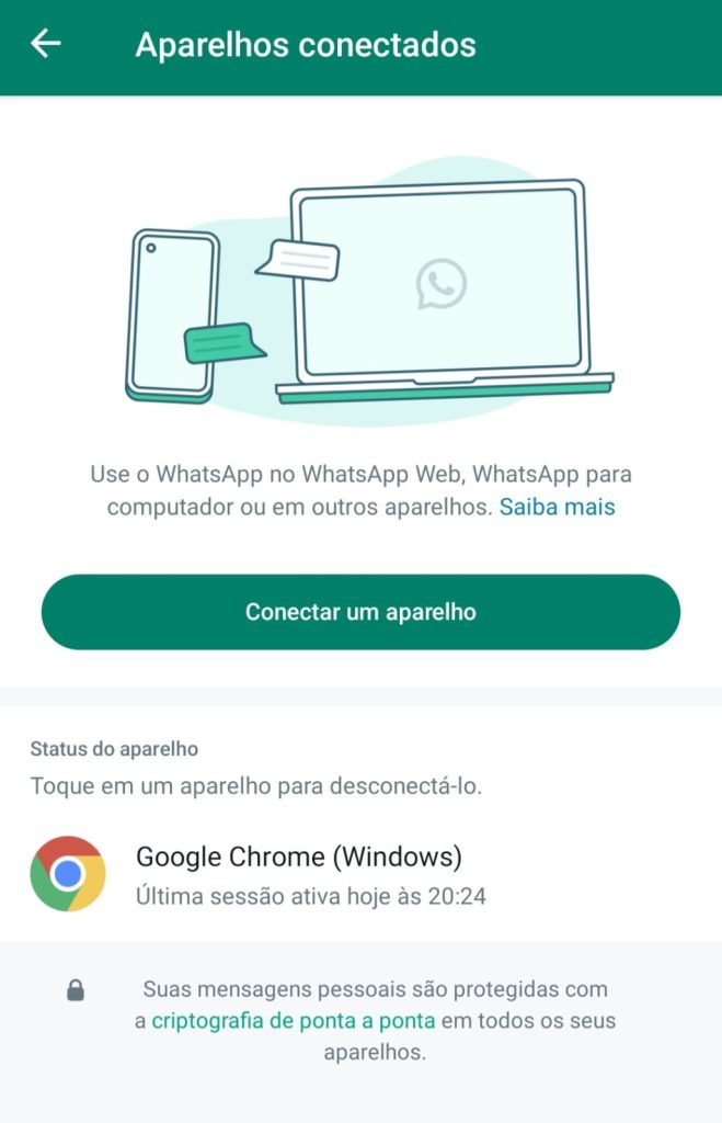 como conectar o WhatsApp em tablets passo 4