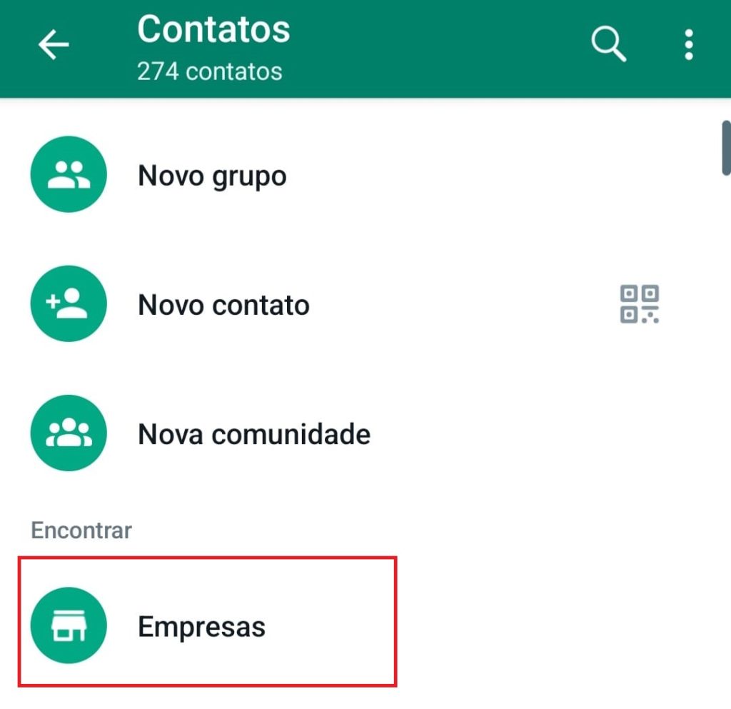 Como encontrar empresas próximas a você pelo WhatsApp passo 1