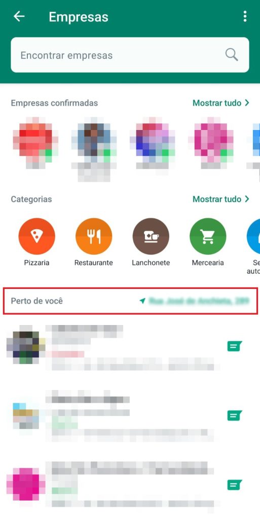 Como encontrar empresas próximas a você pelo WhatsApp passo 2.1