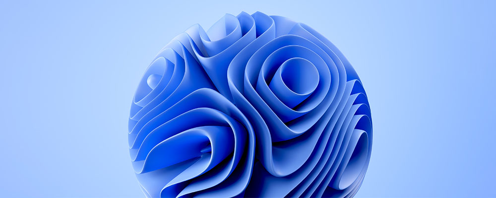 flor azul abstrata símbolo do Windows 11