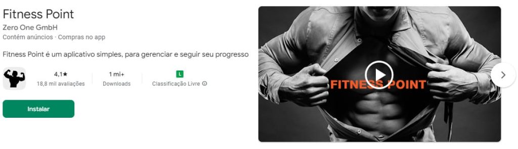 Fitness Point, app de exercícios físicos