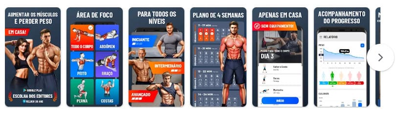 Exercícios em casa, app de exercícios físicos