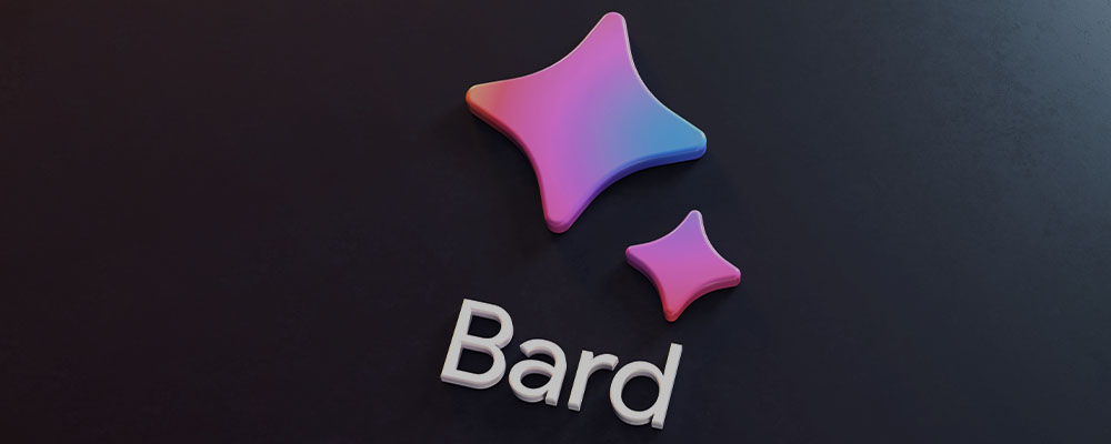 logo do Google Bard sobre um fundo escuro