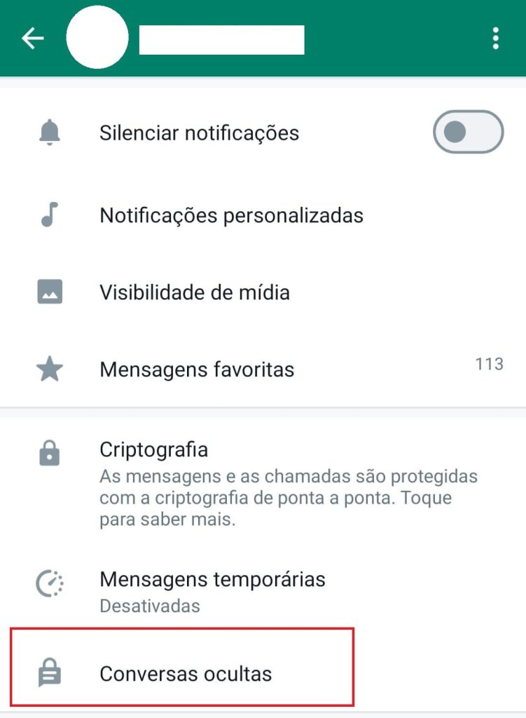 Como proteger suas conversas do WhatsApp passo 2