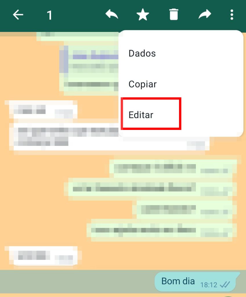 Como editar mensagens no WhatsApp passo 3