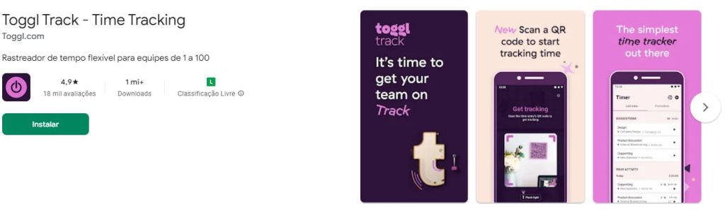Toggl Track, app de organização pessoal