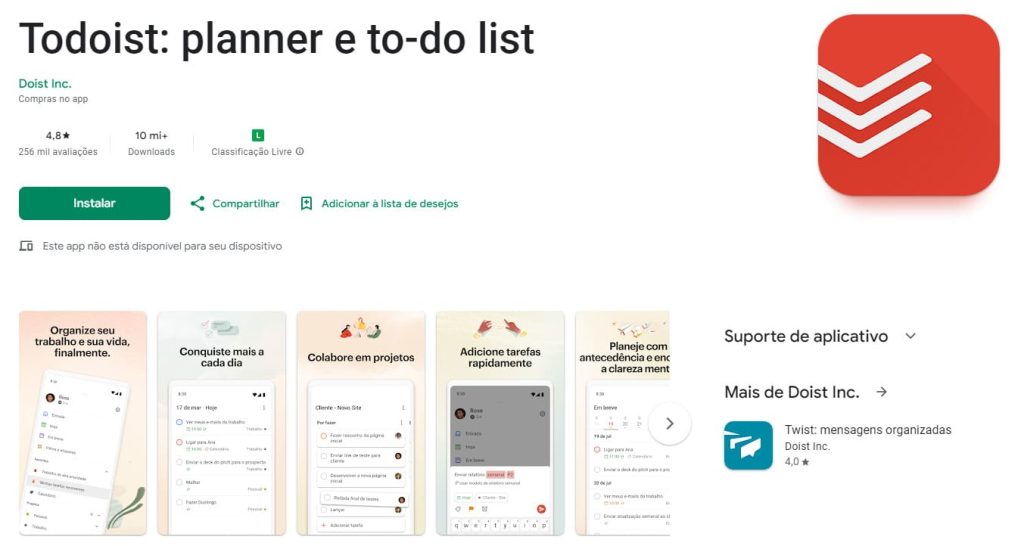 Todoist: planner e to-do list, app de organização pessoal