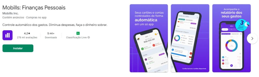 Mobills: Finanças Pessoais, app de finaças pessoais