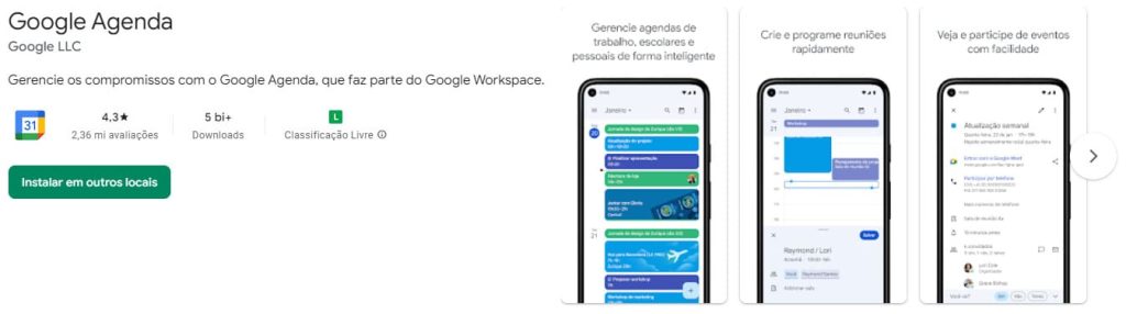 Google Agenda, app de organização pessoal