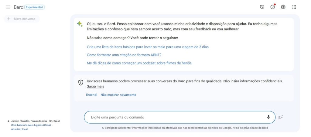 como usar o Google Bard passo 2