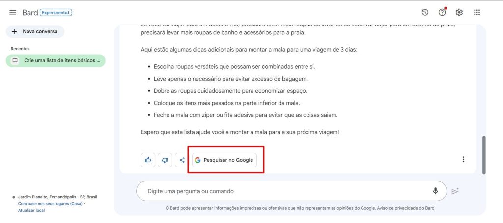 como usar o Google Bard passo 4