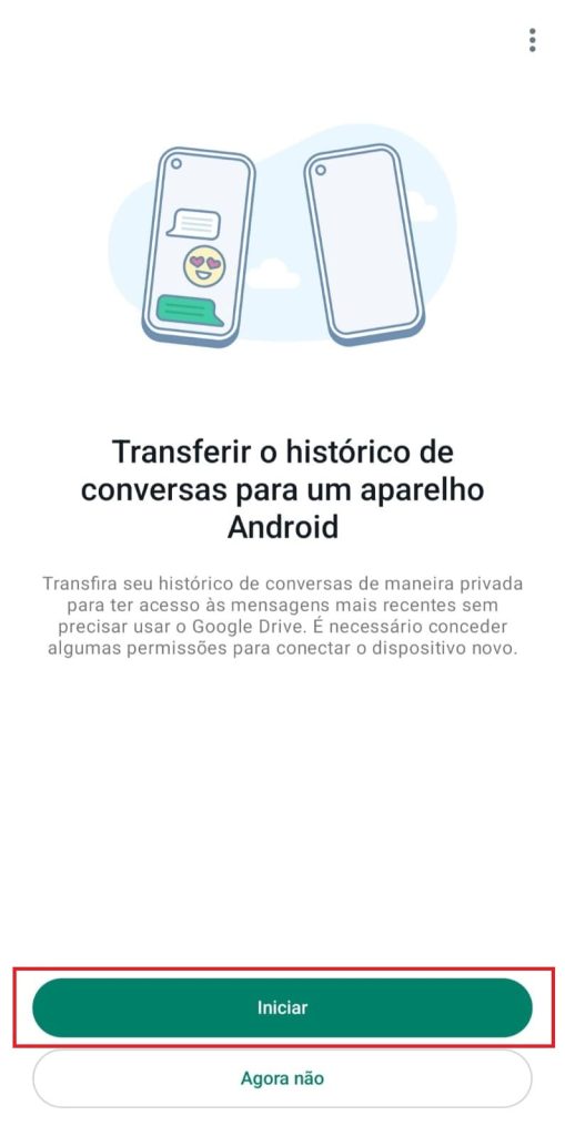 Como fazer a transferência do histórico via QR Code passo 5