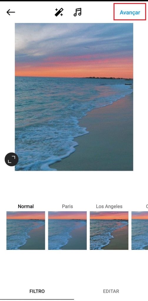 Como colocar música em posts no feed do Instagram passo 3