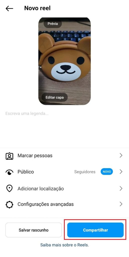 Como colocar música no Reels do Instagram passo 6