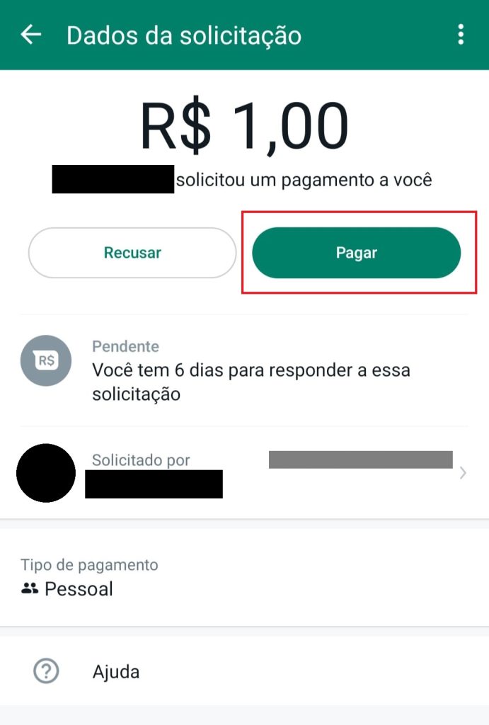 como realizar compras com cartão no WhatsApp passo 8