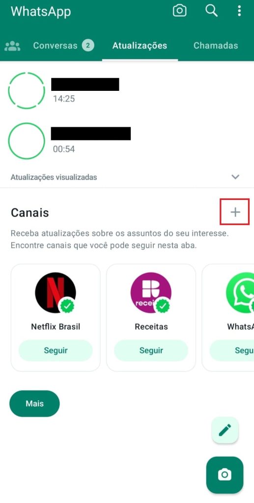 Veja como criar um canal no WhatsApp pelo app passo 3