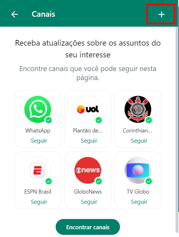 Veja como criar um canal no WhatsApp pela web passo 3